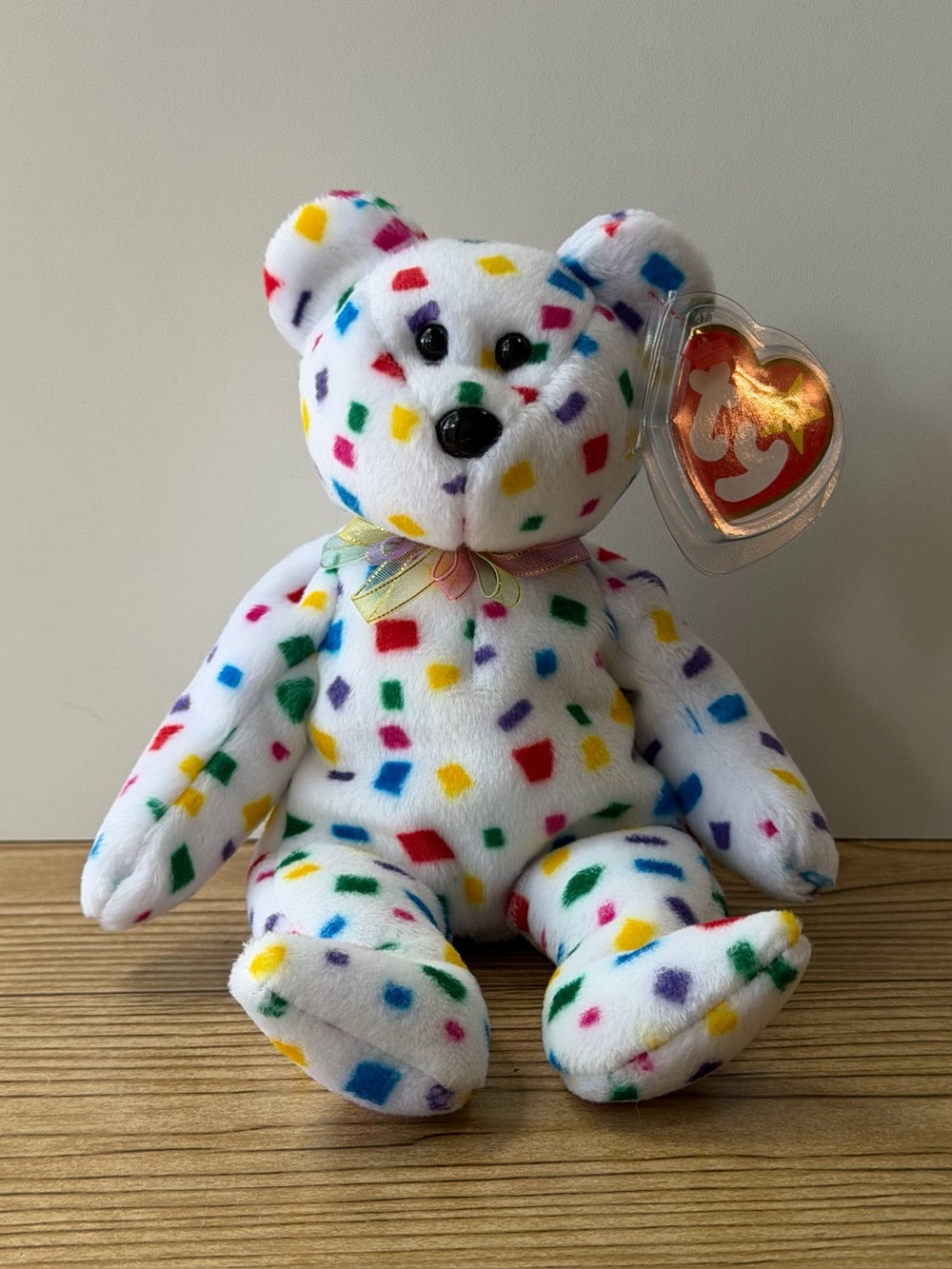Ty Beanie Baby Ty 2K Confetti Bear 1999